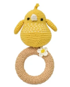 HAPPY THREADS Happy Threads | Bird Rattle |Yellow | 16 cm | Adorable| Rattle| For Babies | Gifting