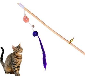 Bewudy Cat Wand Interactive Cat Toy, Interactive Cat Wand Toys With Bells