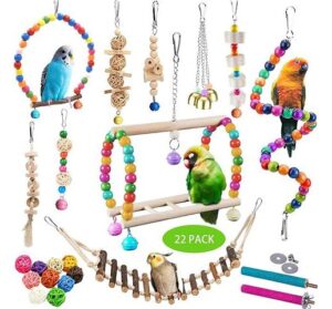 Sysmashing 22 Packs Bird Parakeet Cockatiel Toys,Parrot Swing Chewing Hanging Toy